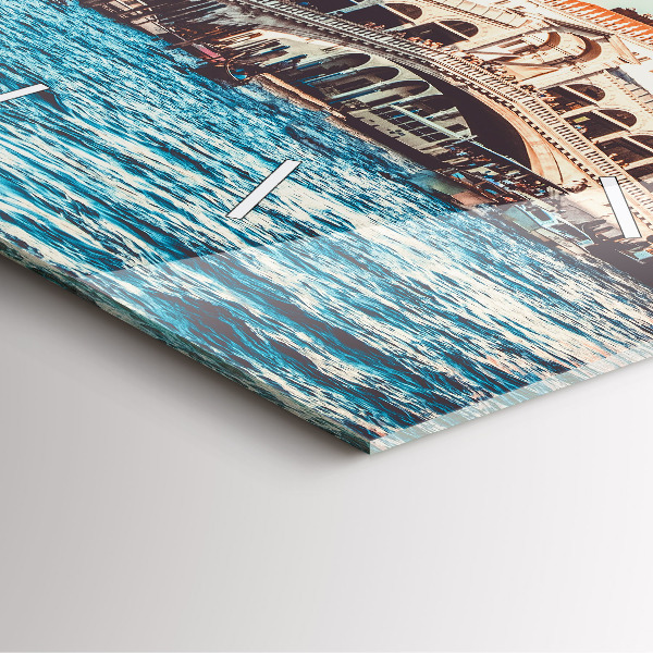 Szögletes fali üvegóra Rialto híd Velencében