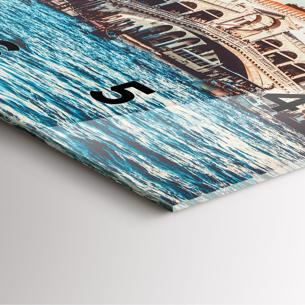 Szögletes fali üvegóra Rialto híd Velencében