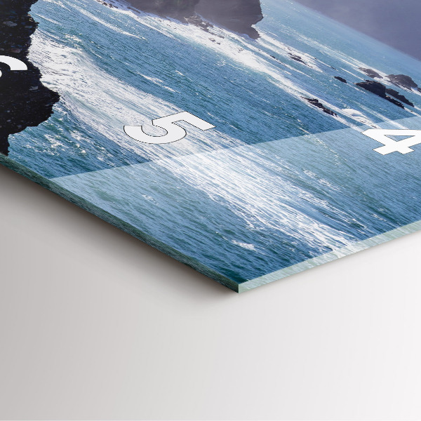 Szögletes fali üvegóra Hegyek az óceán mellett