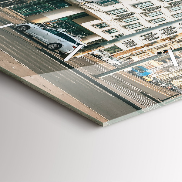 Szögletes fali üvegóra Táncoló ház Prága