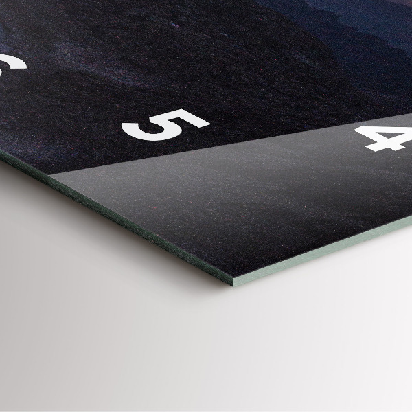 Szögletes fali üvegóra Hegyek naplementekor