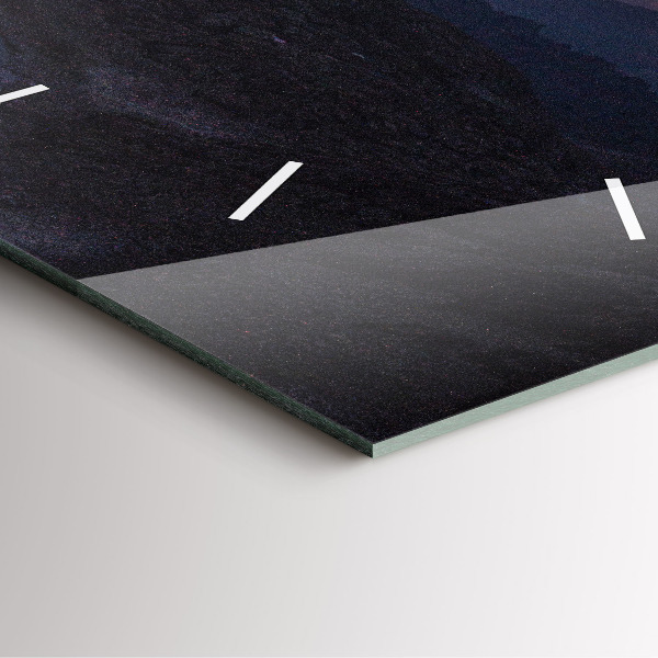 Szögletes fali üvegóra Hegyek naplementekor