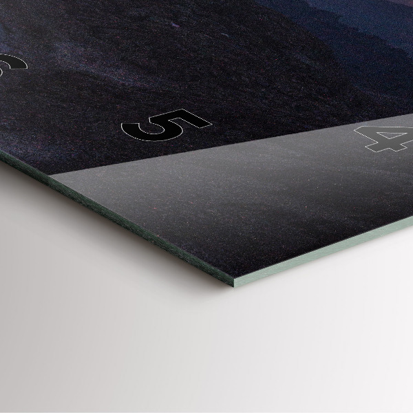 Szögletes fali üvegóra Hegyek naplementekor