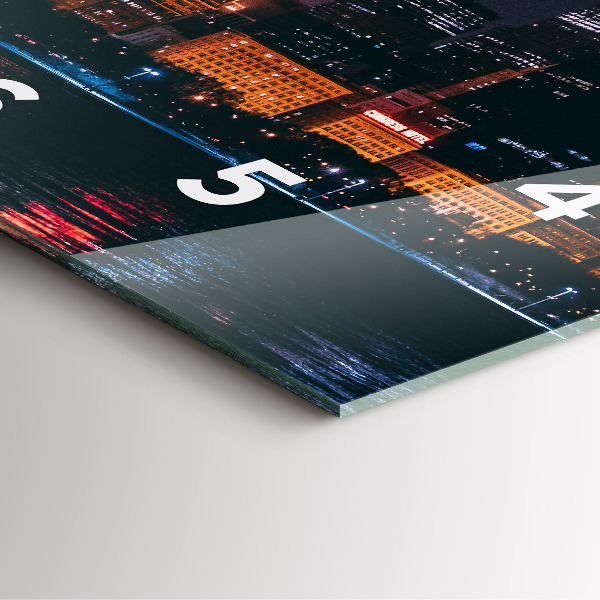 Szögletes fali üvegóra Chicago városkép