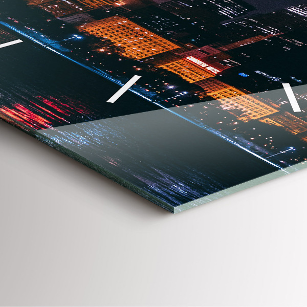 Szögletes fali üvegóra Chicago városkép