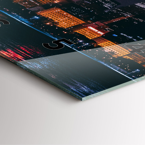 Szögletes fali üvegóra Chicago városkép