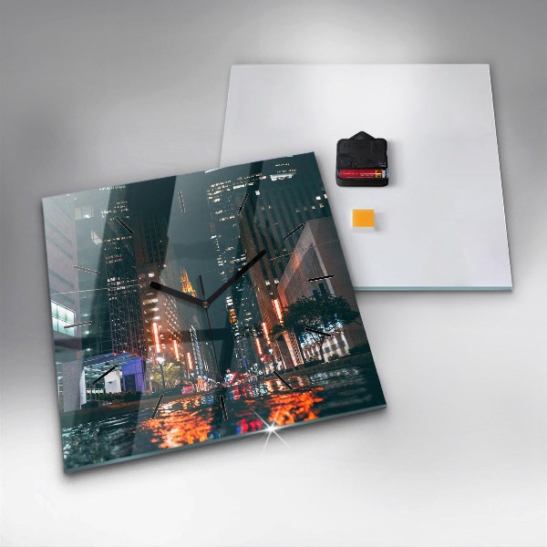 Szögletes fali üvegóra Hilton Houston