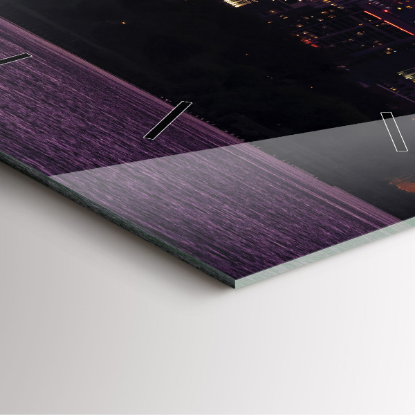 Szögletes fali üvegóra Philadelphia város látképe