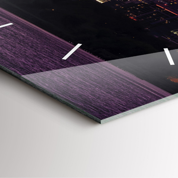 Szögletes fali üvegóra Philadelphia város látképe