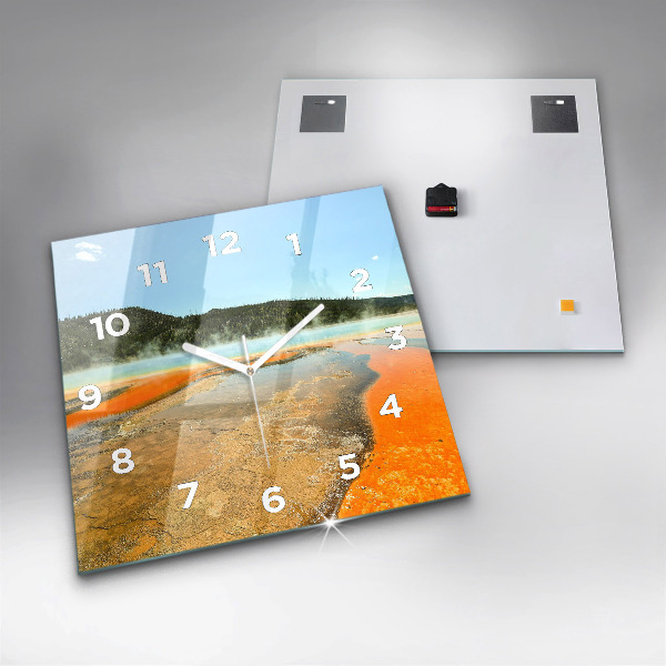 Szögletes fali üvegóra Tó hegyekkel