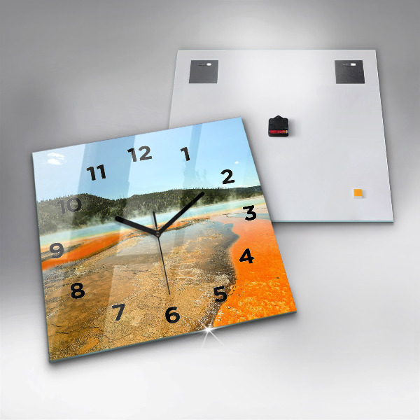 Szögletes fali üvegóra Tó hegyekkel