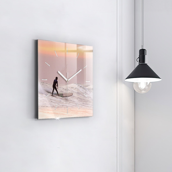 Szögletes fali üvegóra Szörfös Hawaii-on