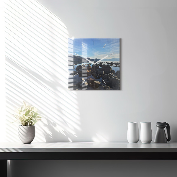 Szögletes fali üvegóra Tengerre néző