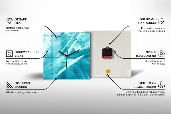 Szögletes fali üvegóra Tengerre néző
