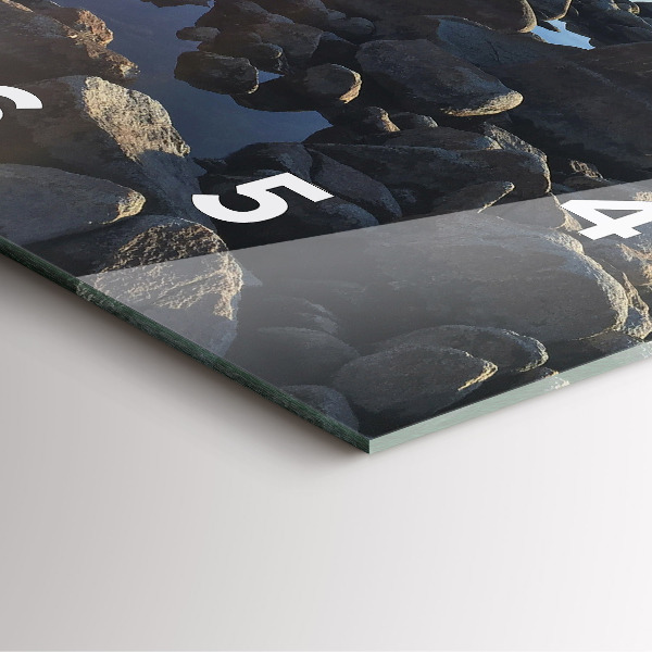 Szögletes fali üvegóra Tengerre néző