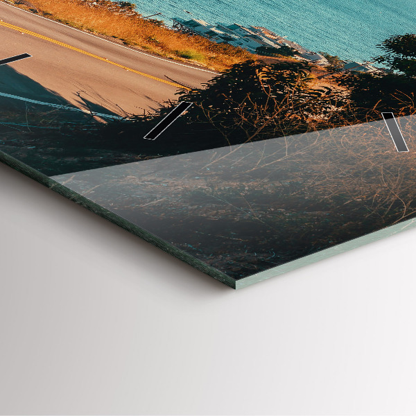 Szögletes fali üvegóra Pálmafák Malibuban