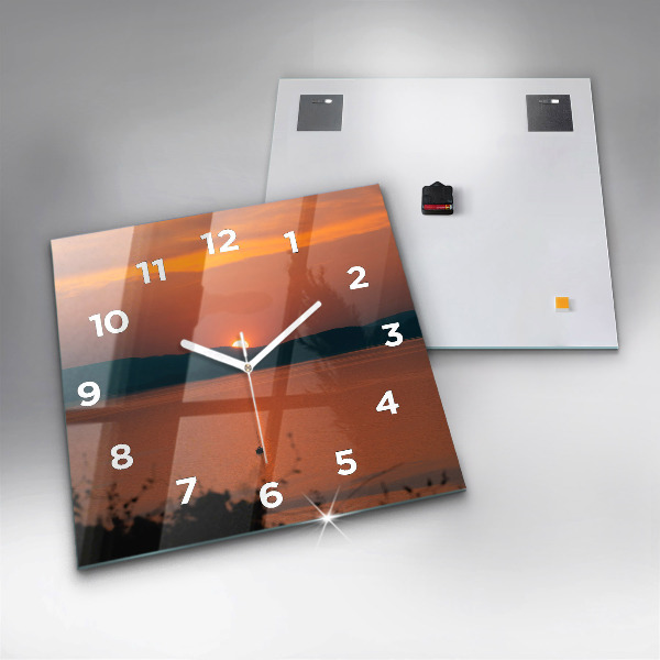 Szögletes fali üvegóra Este a Balaton