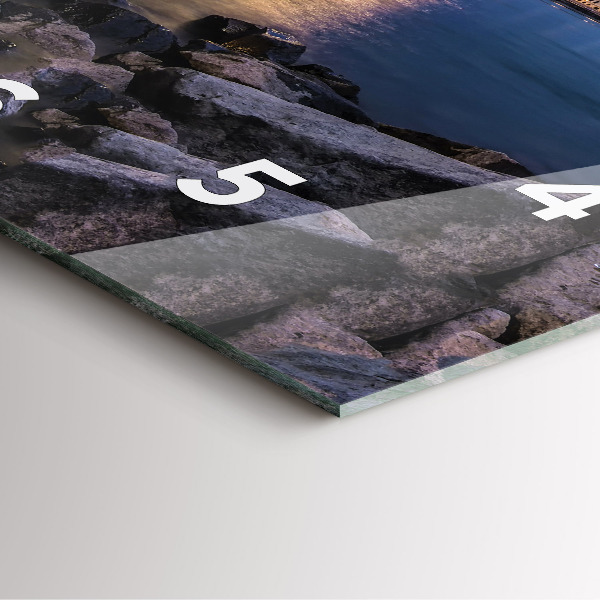 Szögletes fali üvegóra Sziklás part a híd alatt