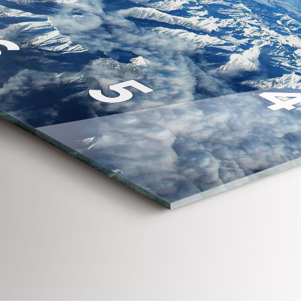 Szögletes fali üvegóra Táj Hegyek Pireneusok