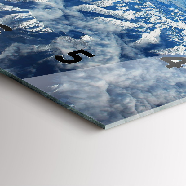 Szögletes fali üvegóra Táj Hegyek Pireneusok