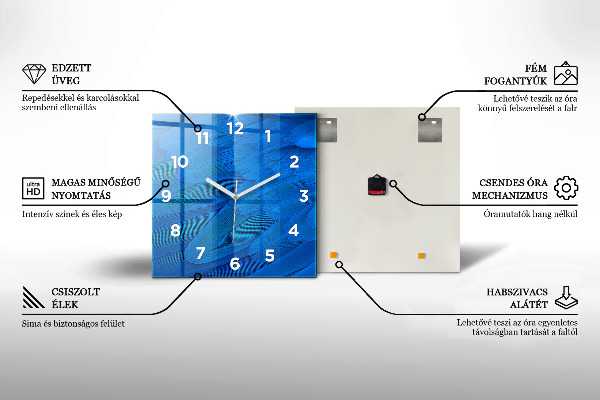 Szögletes fali üvegóra Costa Brava