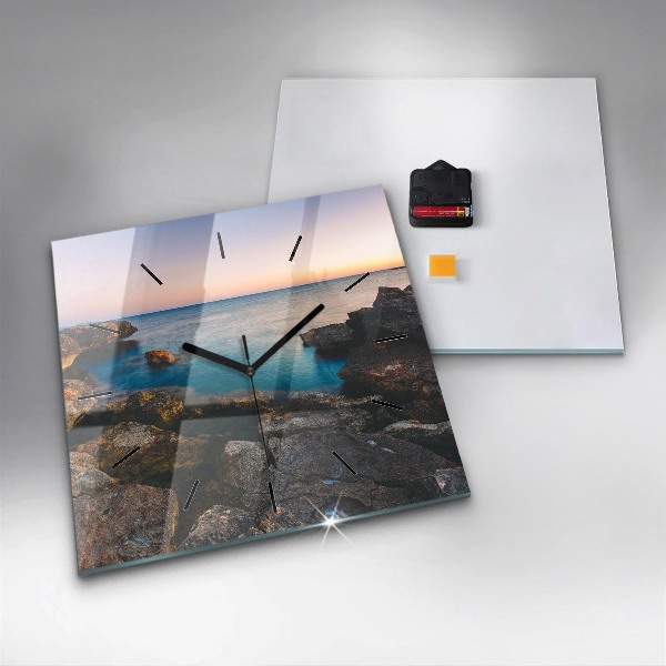 Szögletes fali üvegóra Tengeri táj