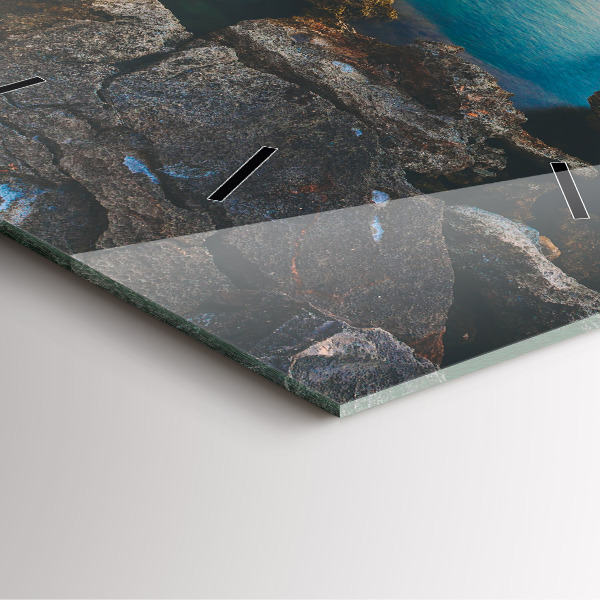 Szögletes fali üvegóra Tengeri táj