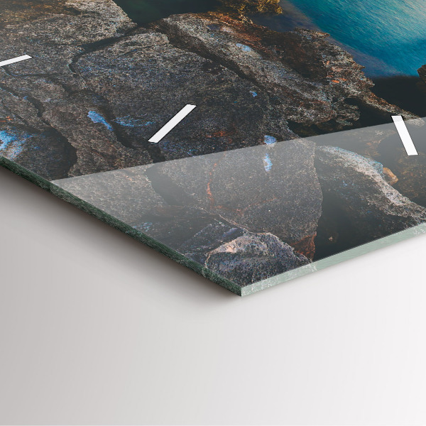 Szögletes fali üvegóra Tengeri táj