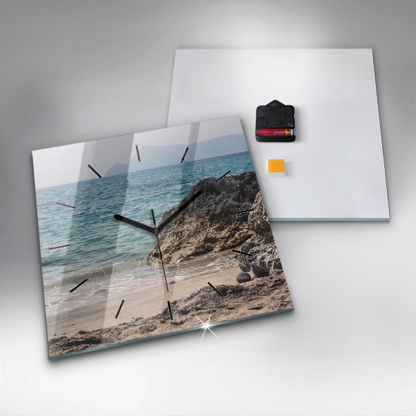 Szögletes fali üvegóra Kilátás a Földközi-tengerre
