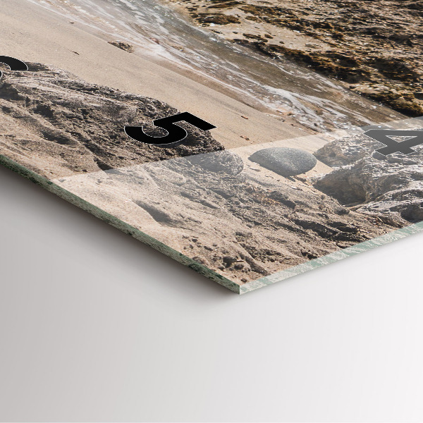 Szögletes fali üvegóra Kilátás a Földközi-tengerre