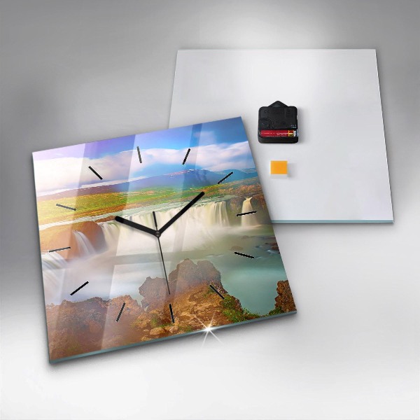 Szögletes fali üvegóra Godafoss Izlandon