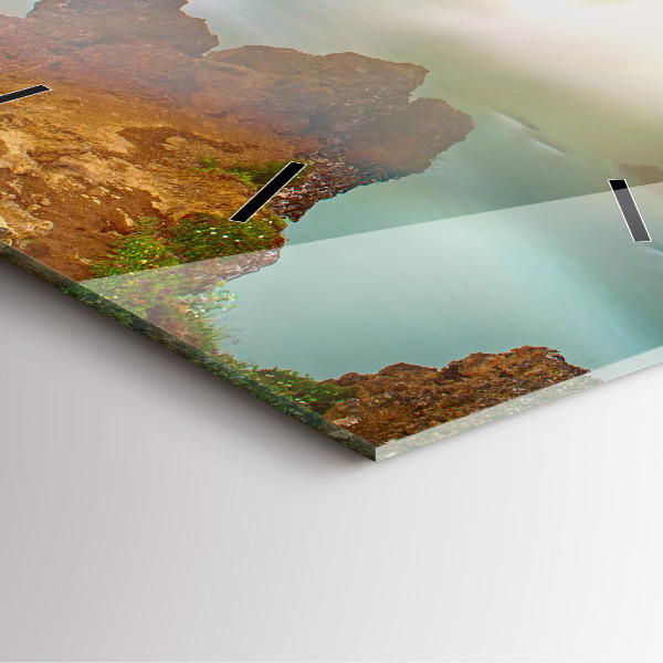 Szögletes fali üvegóra Godafoss Izlandon