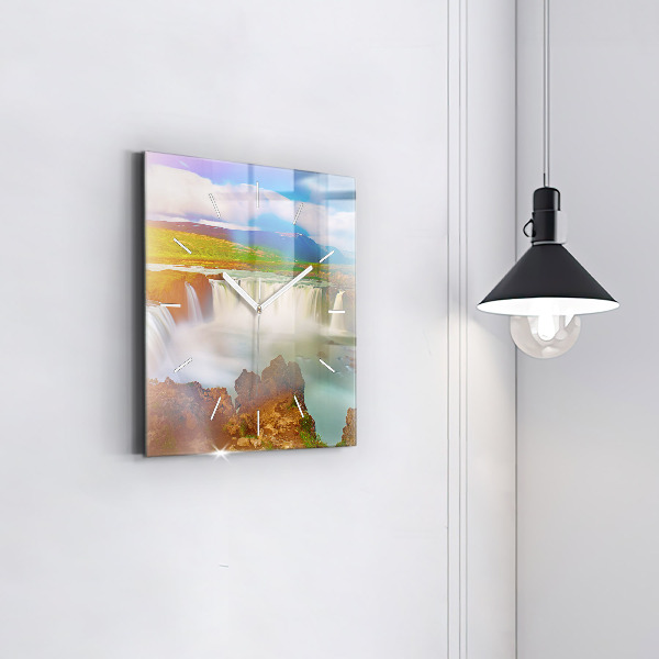 Szögletes fali üvegóra Godafoss Izlandon