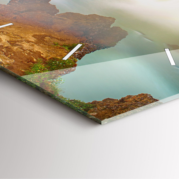 Szögletes fali üvegóra Godafoss Izlandon