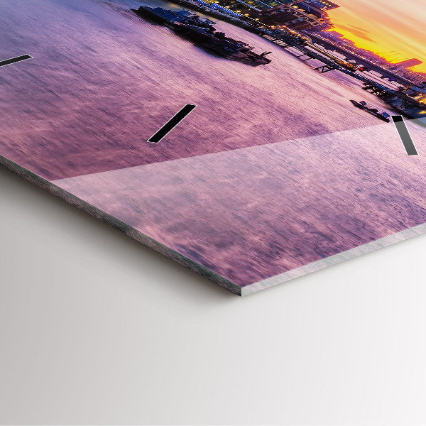 Szögletes fali üvegóra Kilátás Londonra