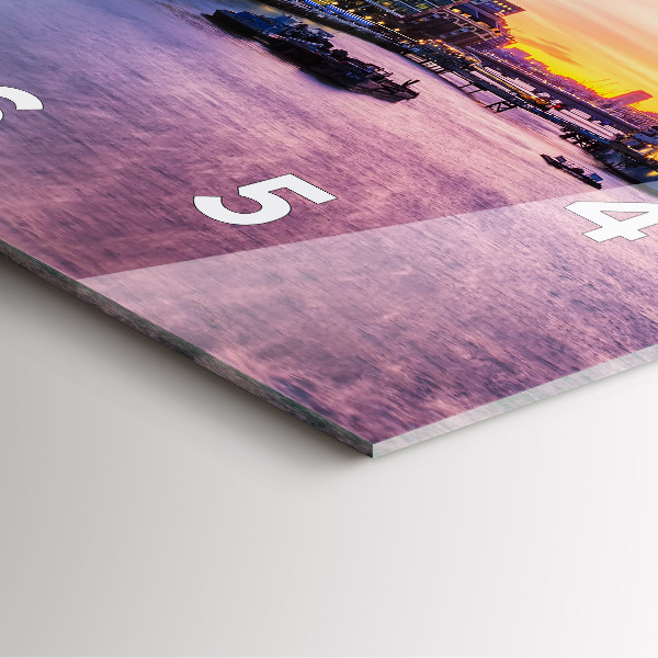 Szögletes fali üvegóra Kilátás Londonra