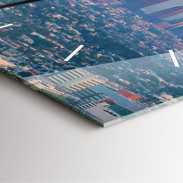 Szögletes fali üvegóra Los Angeles-i naplemente