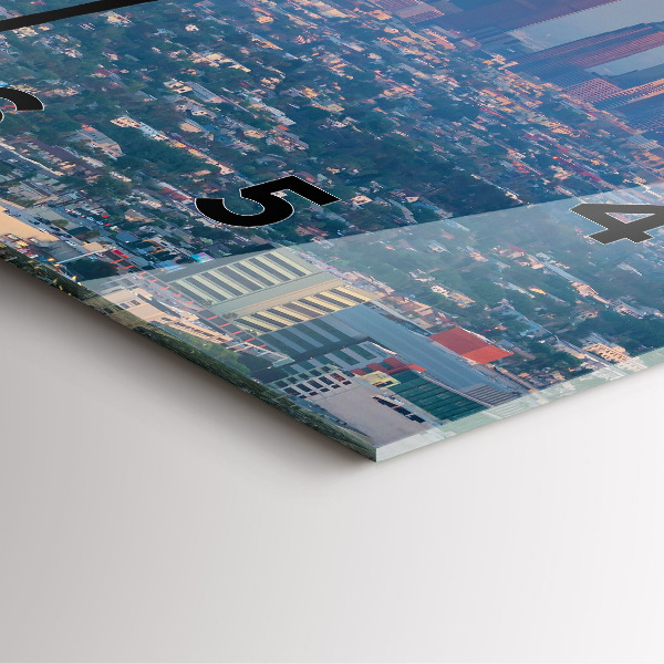 Szögletes fali üvegóra Los Angeles-i naplemente