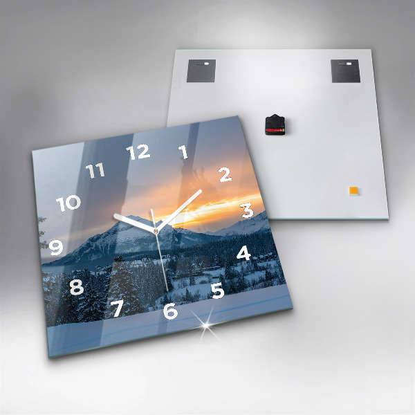 Szögletes fali üvegóra Hegyi táj