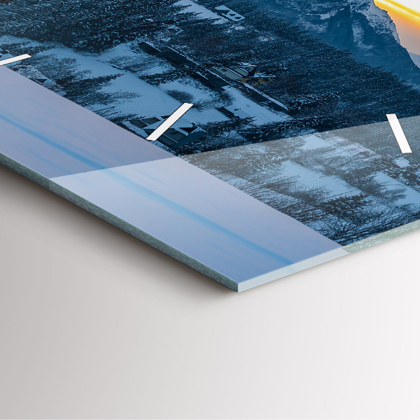 Szögletes fali üvegóra Hegyi táj