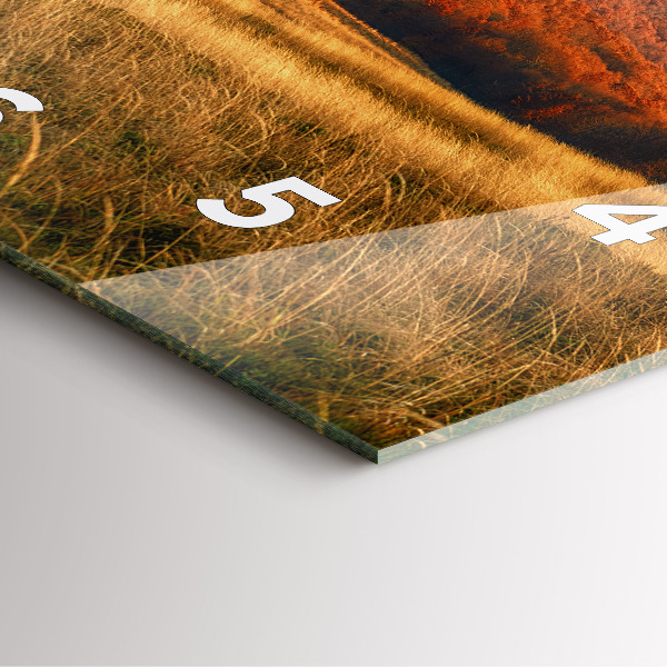 Szögletes fali üvegóra Hegyi táj