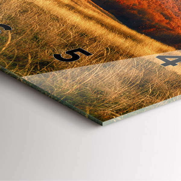 Szögletes fali üvegóra Hegyi táj