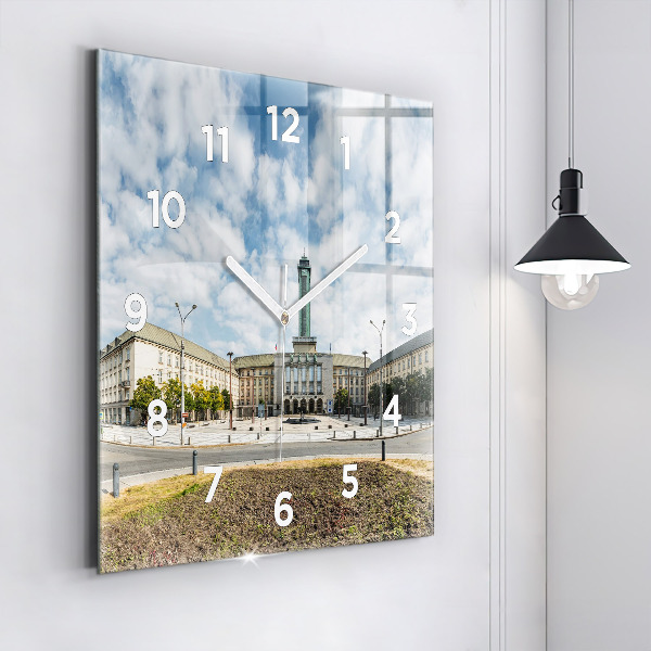 Szögletes fali üvegóra Panoráma Ostrava városára