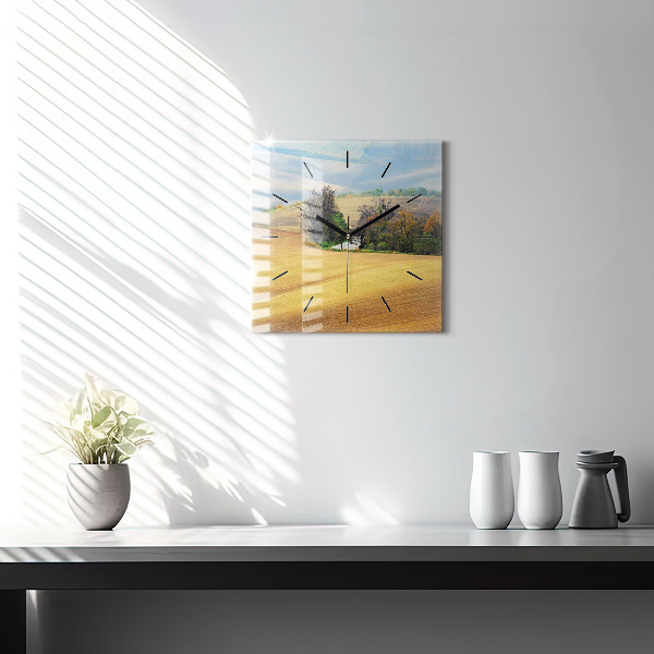 Szögletes fali üvegóra Morvaország vidéki táj