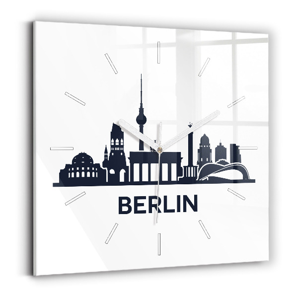 Szögletes fali üvegóra Berlin város illusztráció