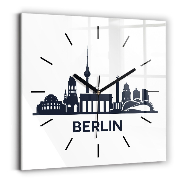 Szögletes fali üvegóra Berlin város illusztráció