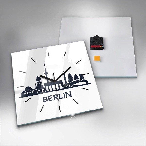 Szögletes fali üvegóra Berlin város illusztráció