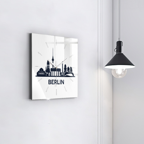 Szögletes fali üvegóra Berlin város illusztráció