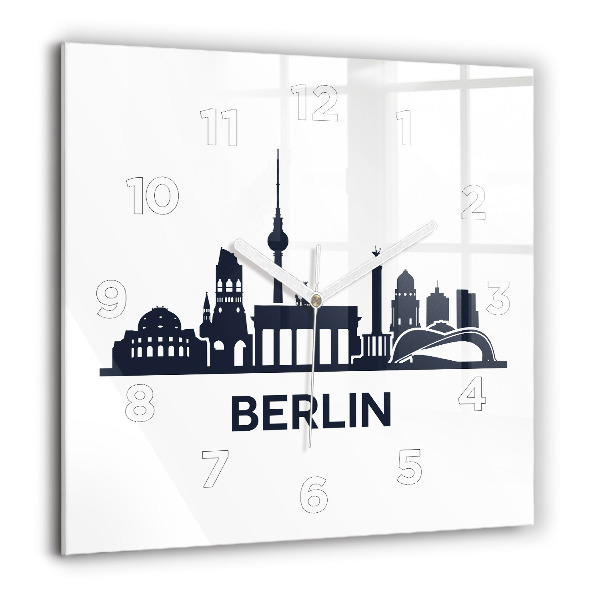 Szögletes fali üvegóra Berlin város illusztráció