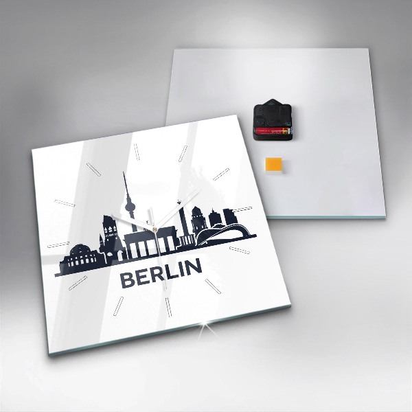 Szögletes fali üvegóra Berlin város illusztráció
